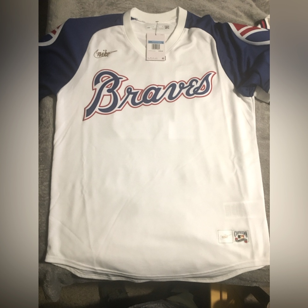 Nike Atlanta Braves #13 Cooperstown Jersey (Medium)